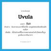 uvula แปลว่า?, คำศัพท์ภาษาอังกฤษ uvula แปลว่า ลิ้นไก่ ประเภท N ตัวอย่าง น้องชายของเขามีลิ้นไก่สั้น เลยพูดไม่ค่อยชัดเหมือนเด็กคนอื่นๆ เพิ่มเติม เนื้อในลำคอที่ยื่นจากเพดานอ่อนสำหรับปิดช่องขึ้นรูจมูกเมื่อเวลากลืนอาหาร หมวด N