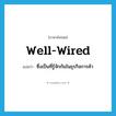 well-wired แปลว่า?, คำศัพท์ภาษาอังกฤษ well-wired แปลว่า ซึ่งเป็นที่รู้จักกันในธุรกิจการค้า ประเภท ADJ หมวด ADJ