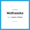 wolframite แปลว่า?, คำศัพท์ภาษาอังกฤษ wolframite แปลว่า แร่วุลแฟรม, แร่ทังสเตน ประเภท N หมวด N