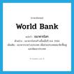 World Bank แปลว่า?, คำศัพท์ภาษาอังกฤษ World Bank แปลว่า ธนาคารโลก ประเภท N ตัวอย่าง ธนาคารโลกสร้างขึ้นเมื่อปี ค.ศ. 1944 เพิ่มเติม ธนาคารระหว่างประเทศ เพื่อช่วยประเทศสมาชิกฟื้นฟูและพัฒนาประเทศ หมวด N