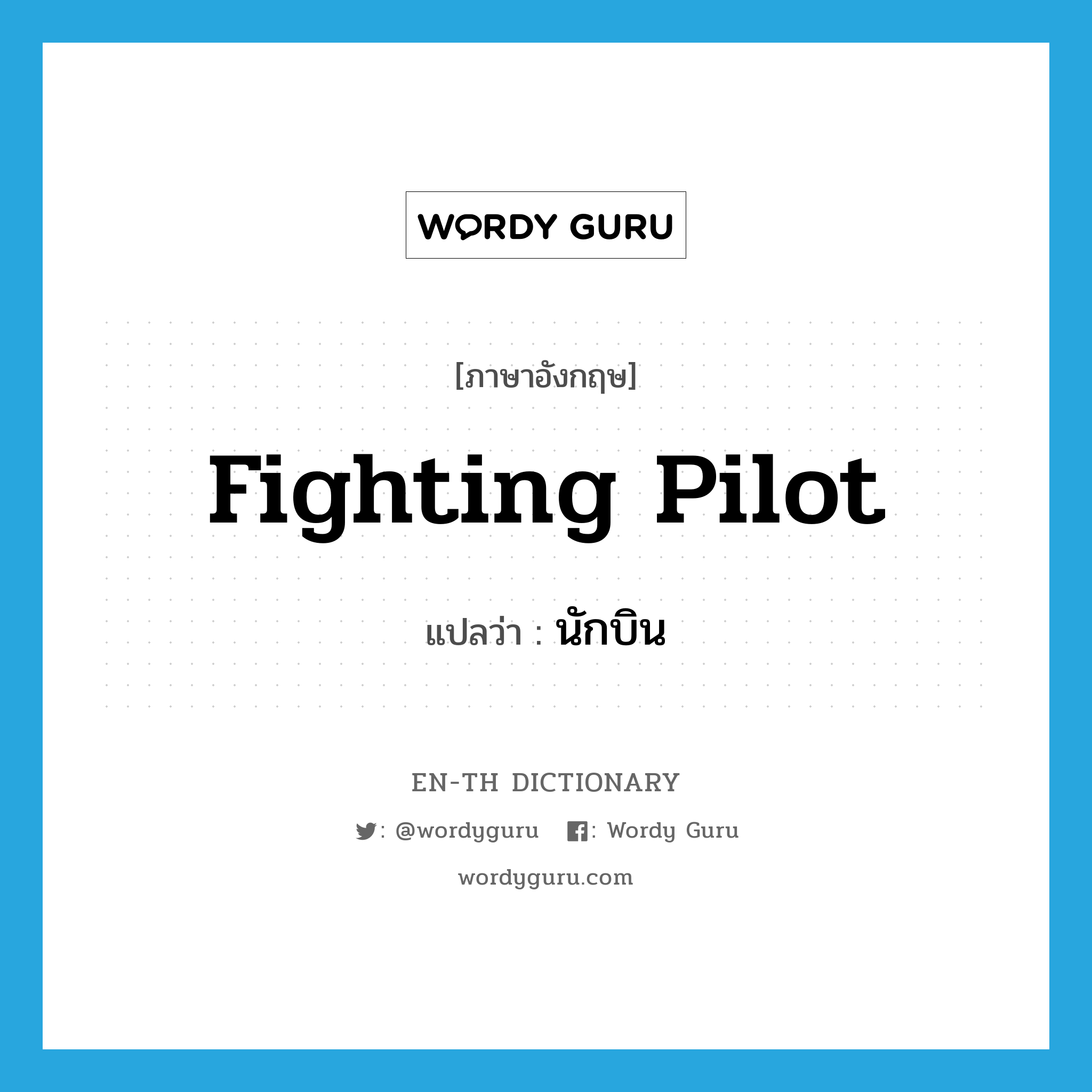 fighting pilot แปลว่า?, คำศัพท์ภาษาอังกฤษ fighting pilot แปลว่า นักบิน ประเภท N หมวด N