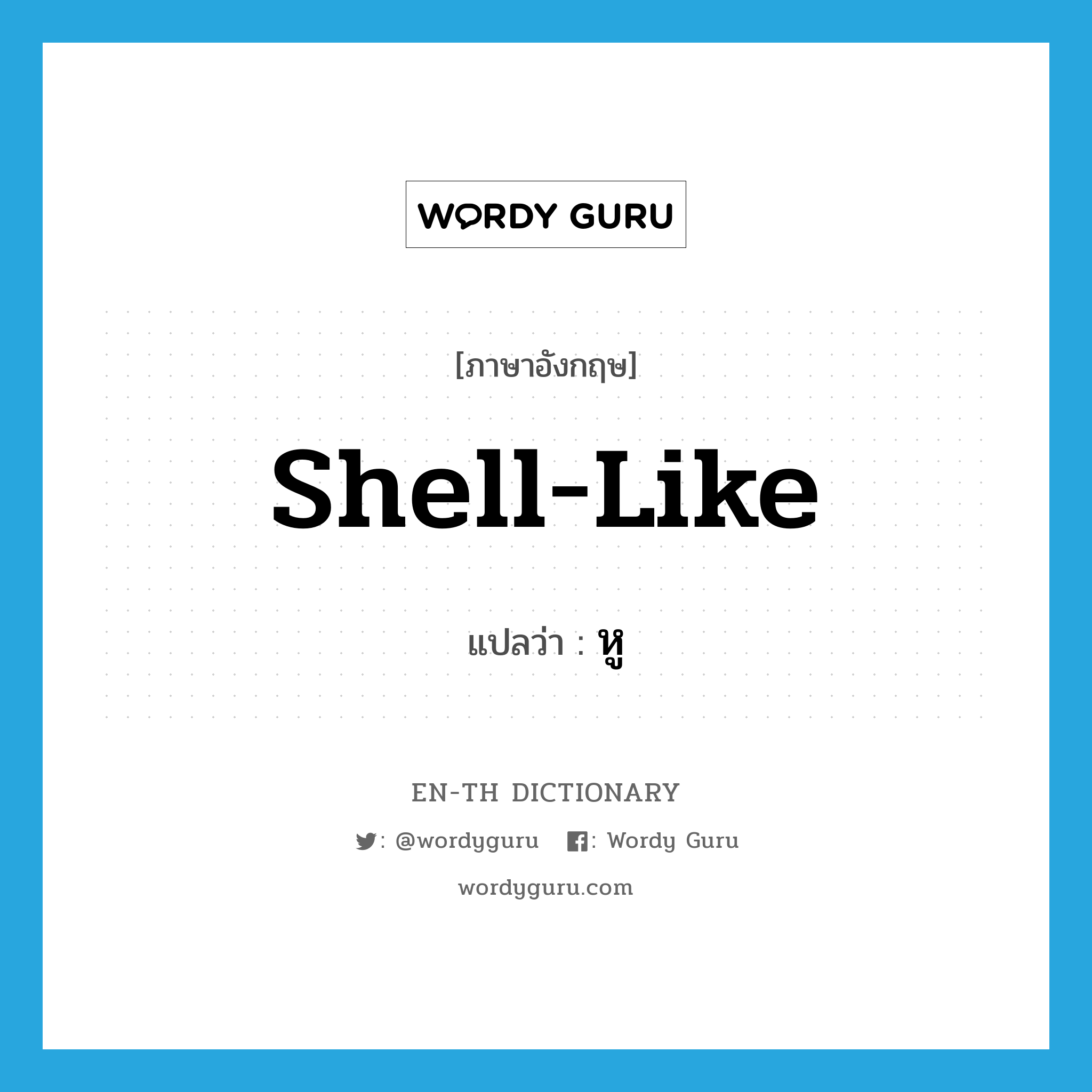 shell-like แปลว่า?, คำศัพท์ภาษาอังกฤษ shell-like แปลว่า หู ประเภท SL หมวด SL