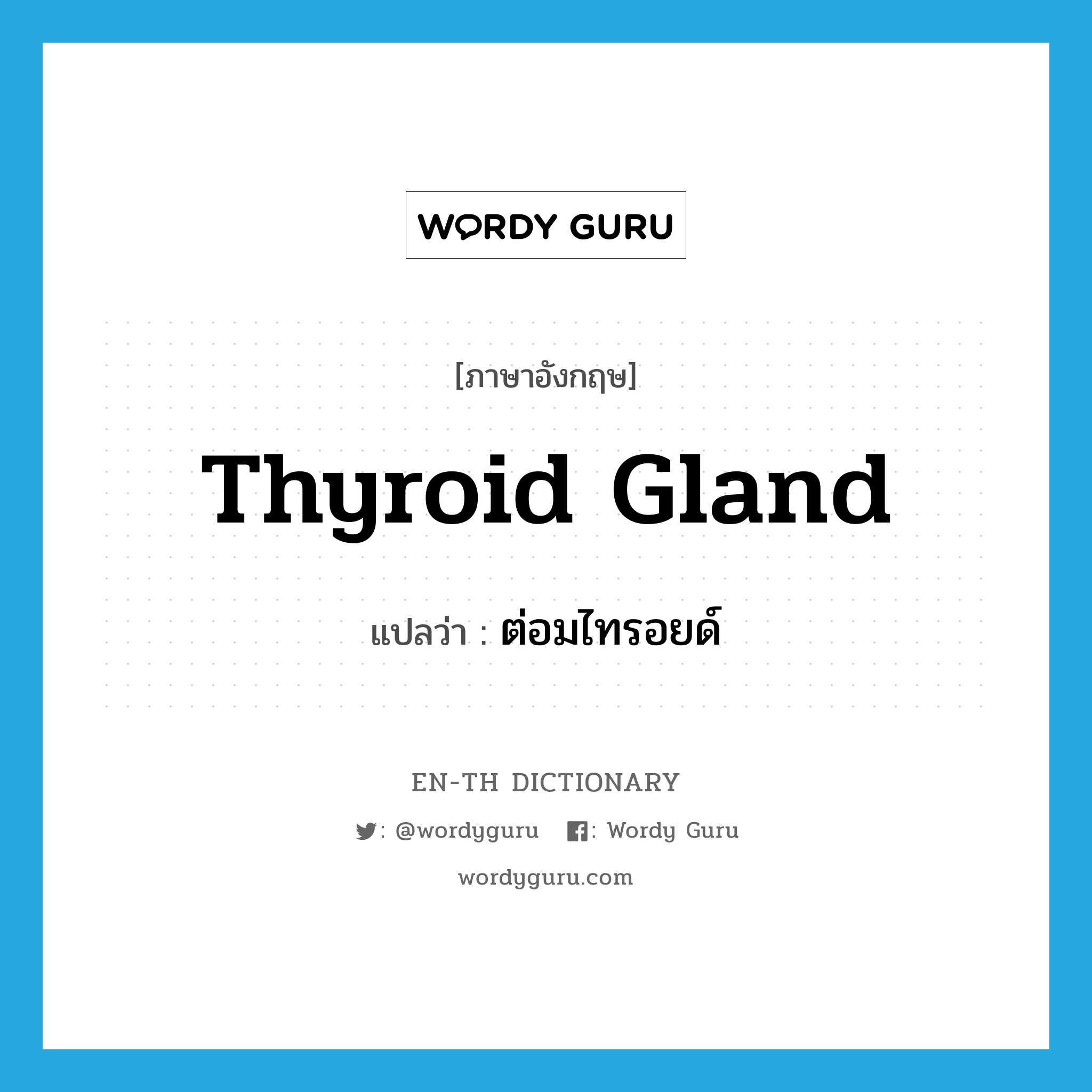 thyroid gland แปลว่า?, คำศัพท์ภาษาอังกฤษ thyroid gland แปลว่า ต่อมไทรอยด์ ประเภท N หมวด N