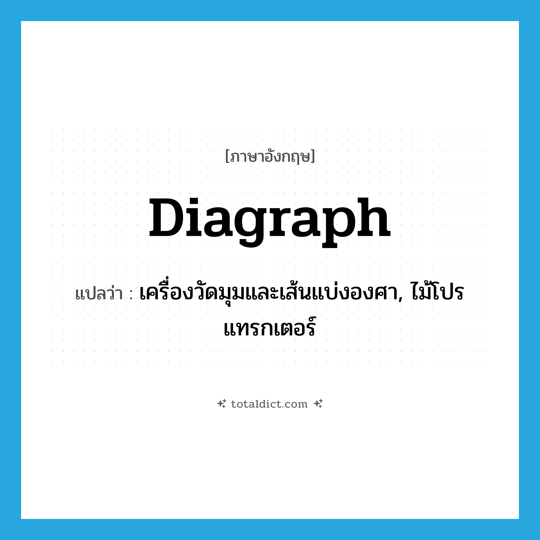 diagraph แปลว่า?, คำศัพท์ภาษาอังกฤษ diagraph แปลว่า เครื่องวัดมุมและเส้นแบ่งองศา, ไม้โปรแทรกเตอร์ ประเภท N หมวด N